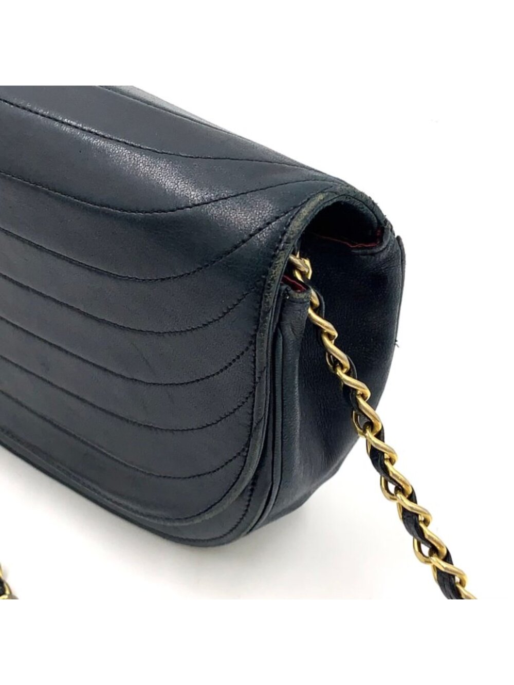 Chanel Half Moon Unknown Lambskin Black Shoulder Bag Gold - Picture 14 of 15